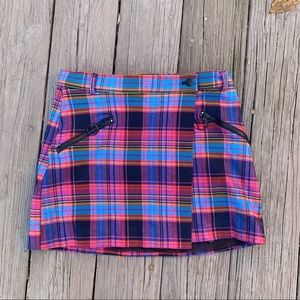URBAN OUTFITTERS Y2K neon plaid mini-skirt